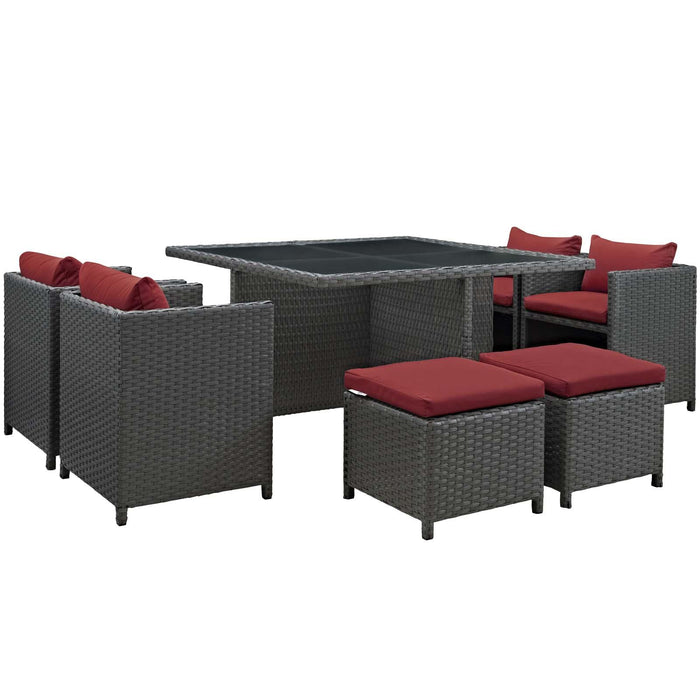 Sojourn 9 Piece Outdoor Patio Sunbrella� Dining Set