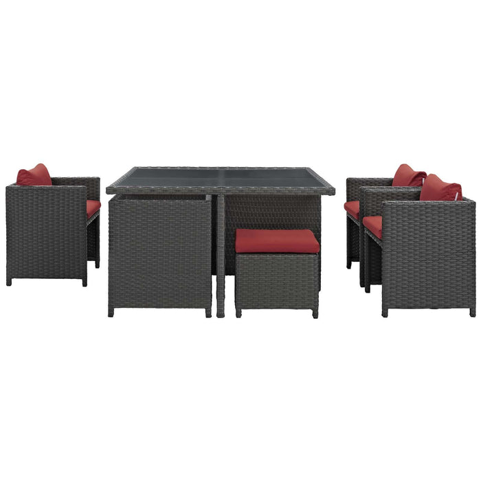 Sojourn 9 Piece Outdoor Patio Sunbrella� Dining Set