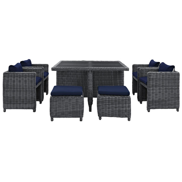 Summon 9 Piece Outdoor Patio Sunbrella� Dining Set