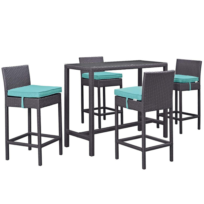 Convene 5 Piece Outdoor Patio Pub Set