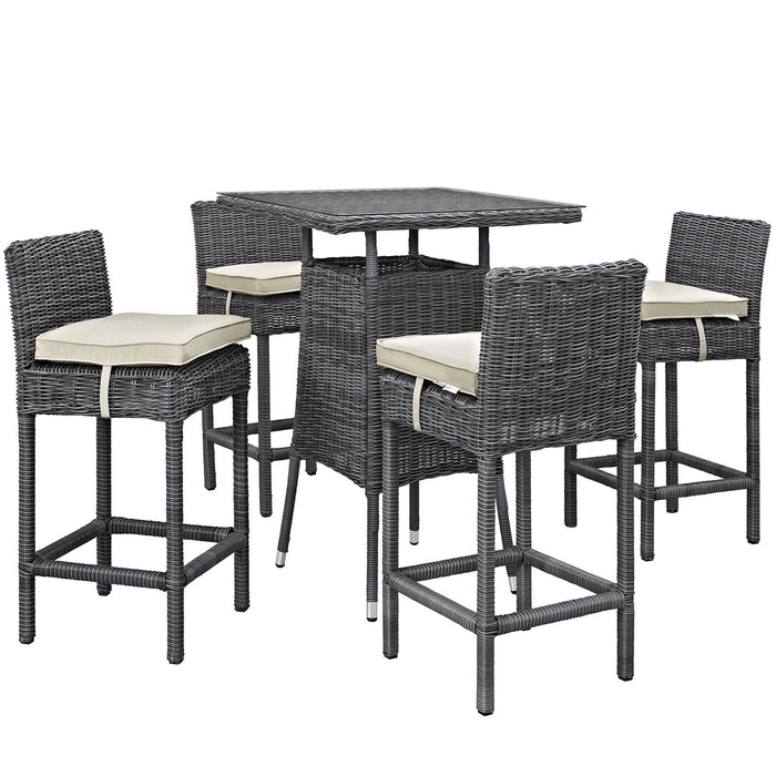 Summon 5 Piece Outdoor Patio Sunbrella� Pub Set image