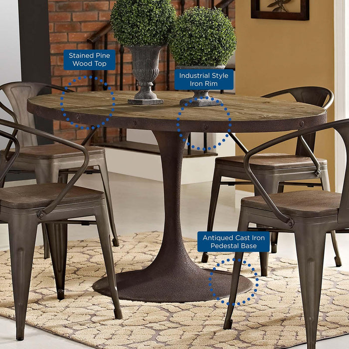 Drive 60" Oval Wood Top Dining Table