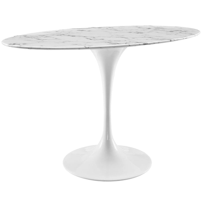 Lippa 48" Oval Artificial Marble Dining Table