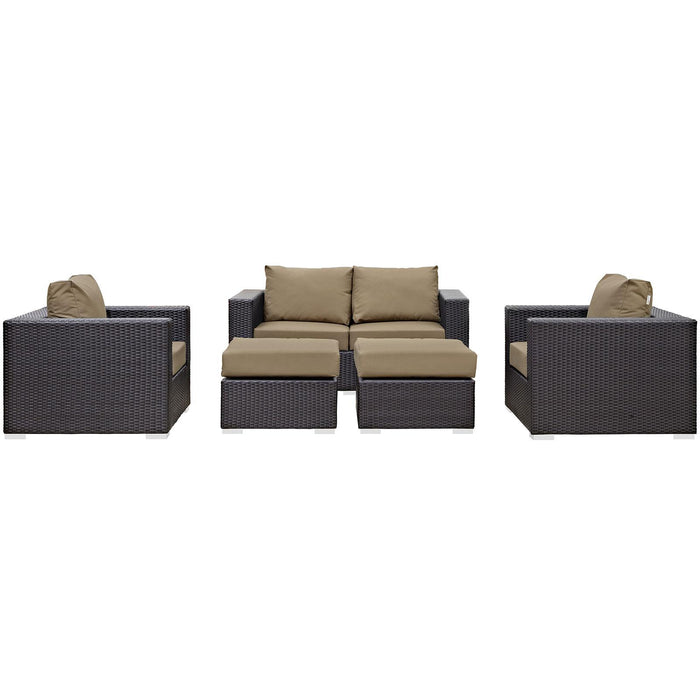 Convene 5 Piece Outdoor Patio Sofa Set