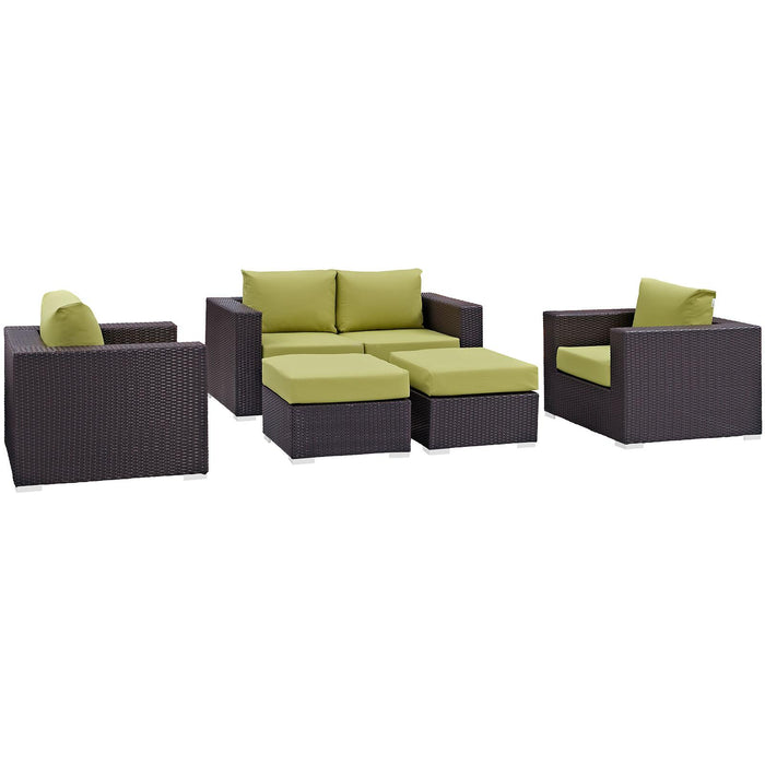 Convene 5 Piece Outdoor Patio Sofa Set