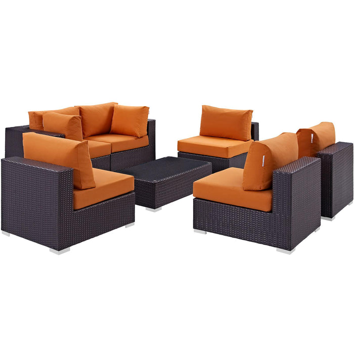 Convene 7 Piece Outdoor Patio Sectional Set