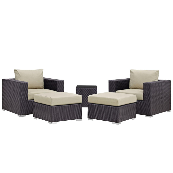 Convene 5 Piece Outdoor Patio Sectional Set image