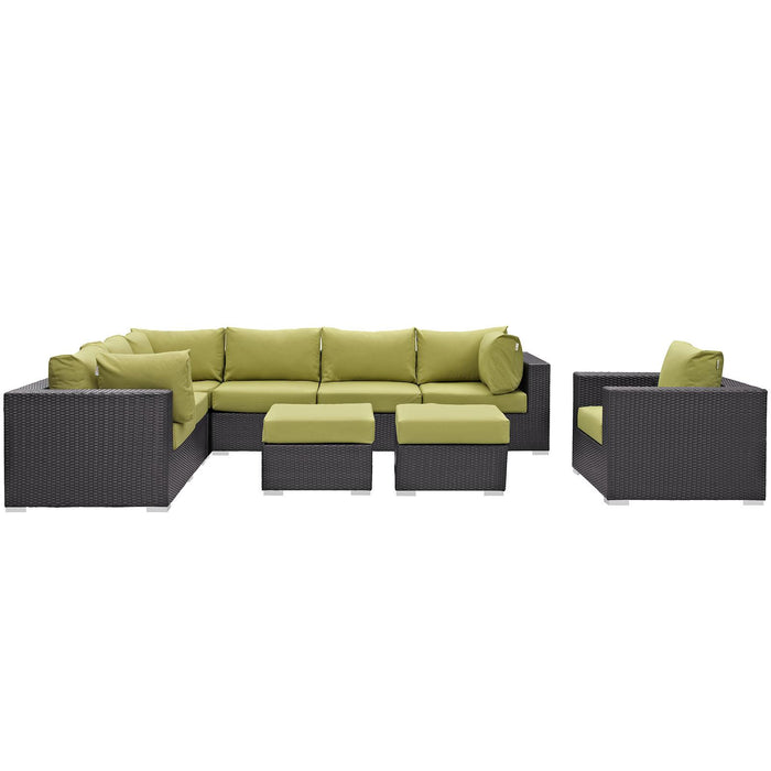 Convene 9 Piece Outdoor Patio Sectional Set