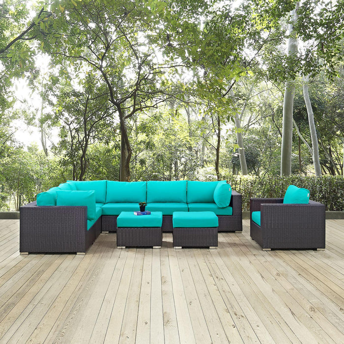 Convene 9 Piece Outdoor Patio Sectional Set