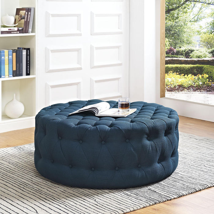 Amour Upholstered Fabric Ottoman