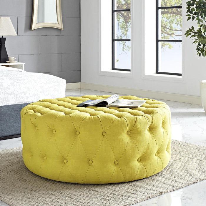 Amour Upholstered Fabric Ottoman