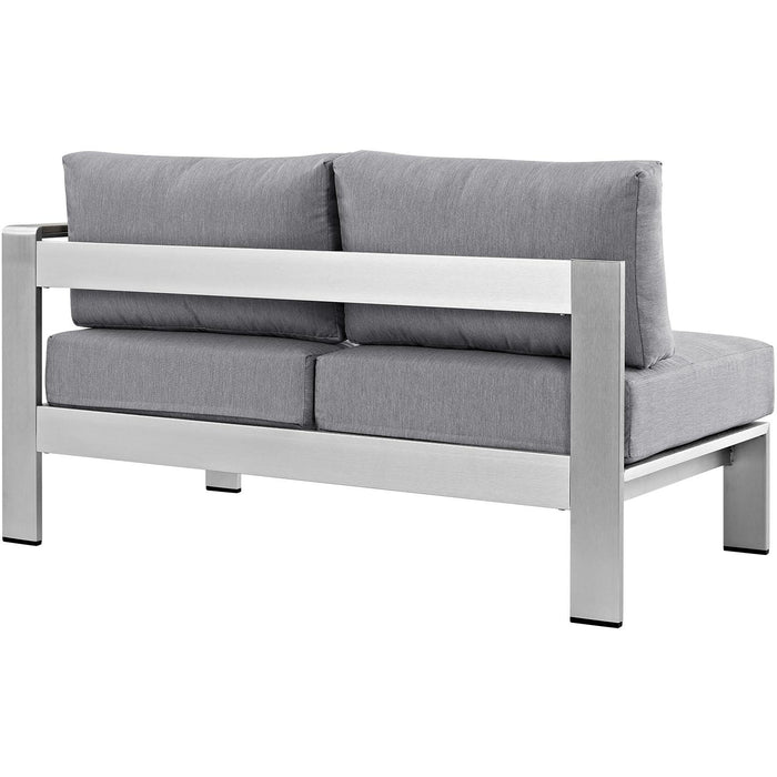 Shore Right-Arm Corner Sectional Outdoor Patio Aluminum Loveseat