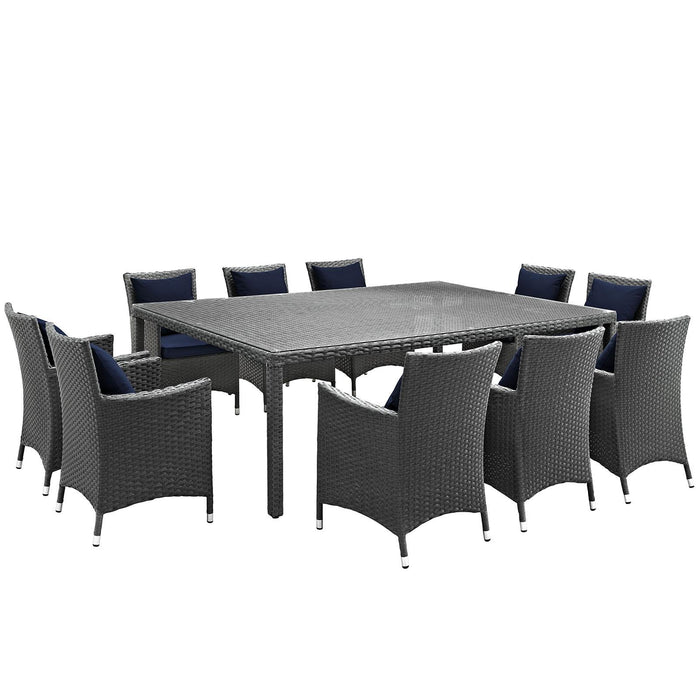 Sojourn 11 Piece Outdoor Patio Sunbrella� Dining Set