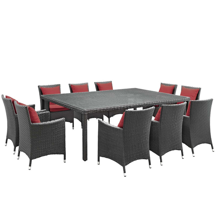 Sojourn 11 Piece Outdoor Patio Sunbrella� Dining Set