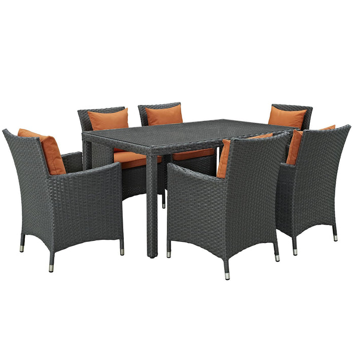 Sojourn 7 Piece Outdoor Patio Sunbrella� Dining Set