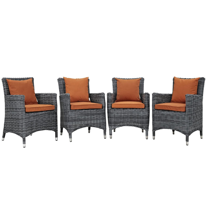 Summon 4 Piece Outdoor Patio Sunbrella� Dining Set