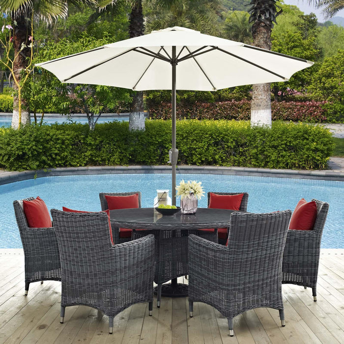 Summon 8 Piece Outdoor Patio Sunbrella� Dining Set