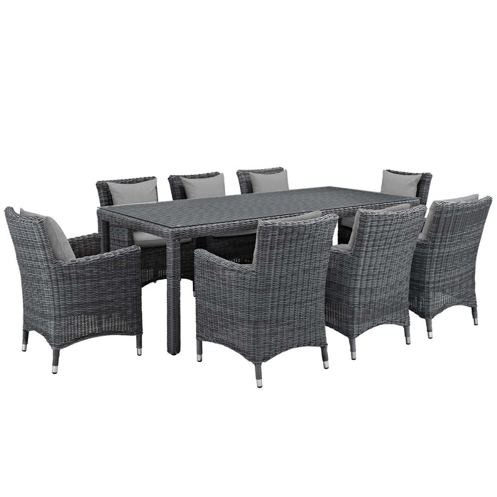 Summon 9 Piece Outdoor Patio Sunbrella� Dining Set