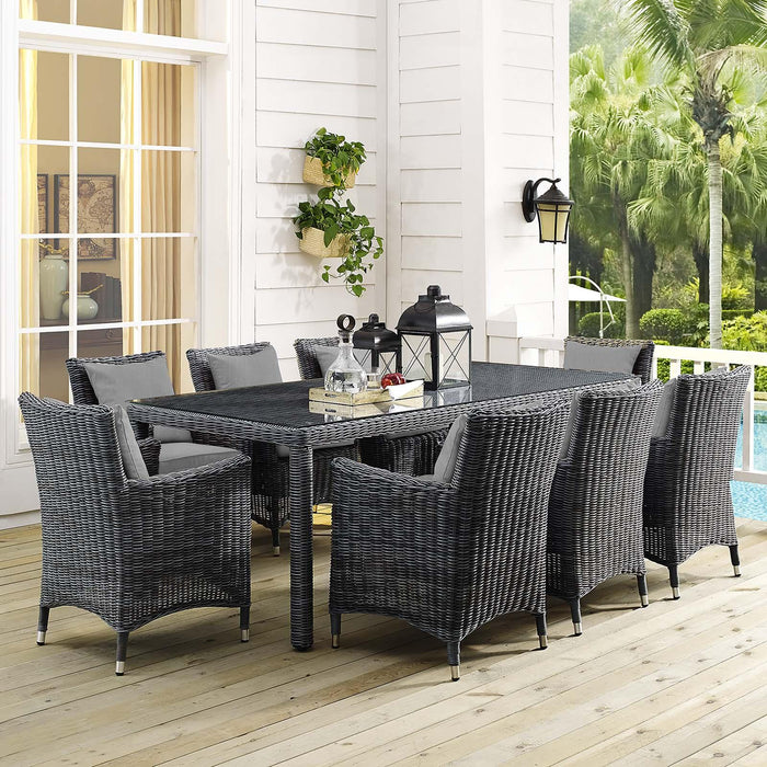 Summon 9 Piece Outdoor Patio Sunbrella� Dining Set