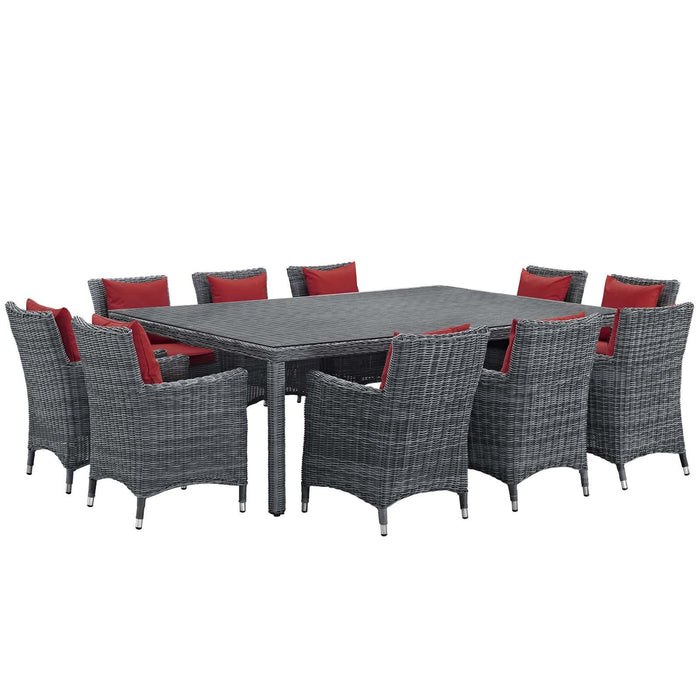 Summon 11 Piece Outdoor Patio Sunbrella� Dining Set