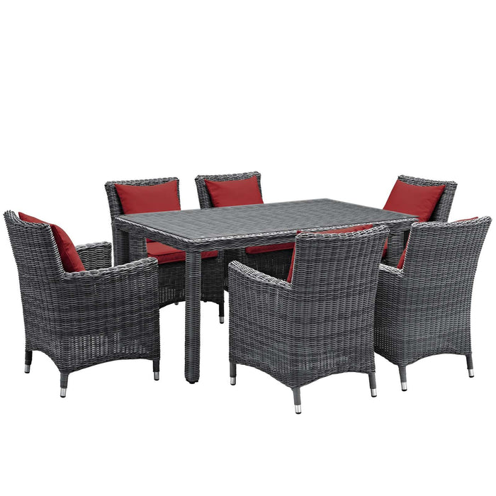 Summon 7 Piece Outdoor Patio Sunbrella� Dining Set