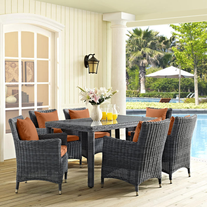 Summon 7 Piece Outdoor Patio Sunbrella� Dining Set