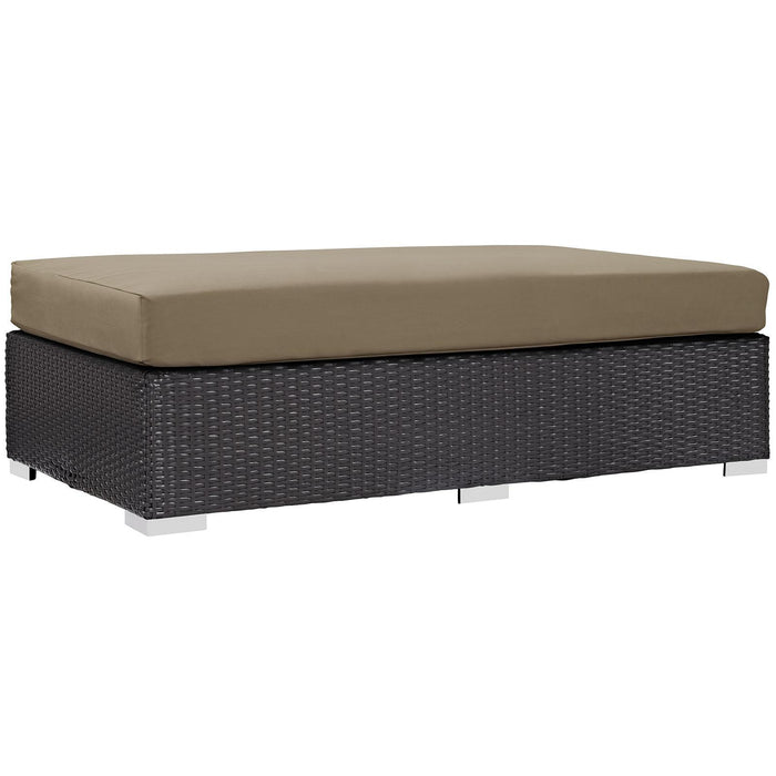 Convene Outdoor Patio Fabric Rectangle Ottoman