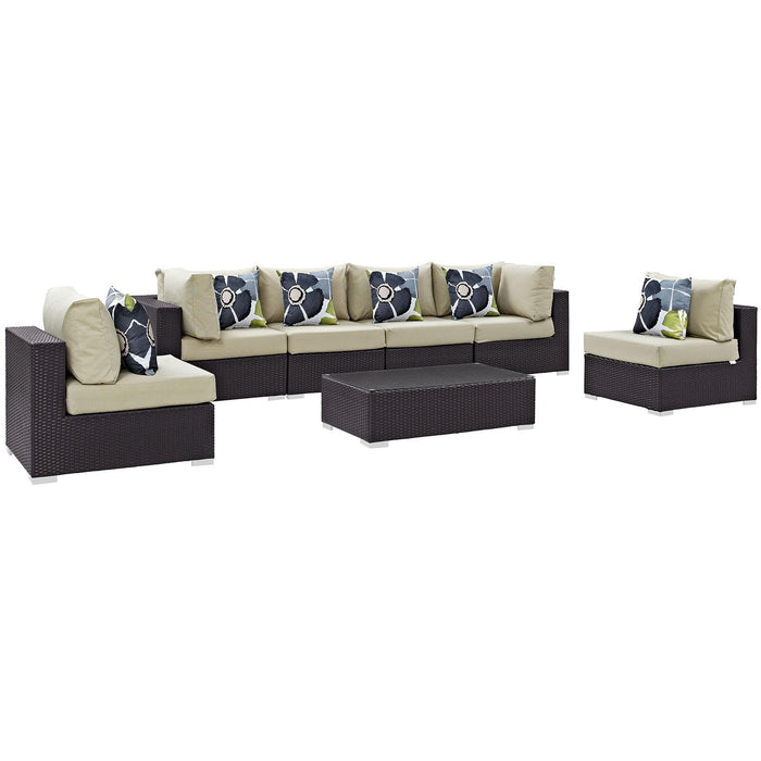 Convene 7 Piece Outdoor Patio Sectional Set