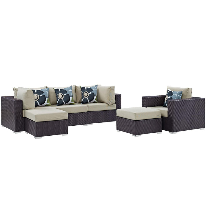 Convene 6 Piece Outdoor Patio Sectional Set