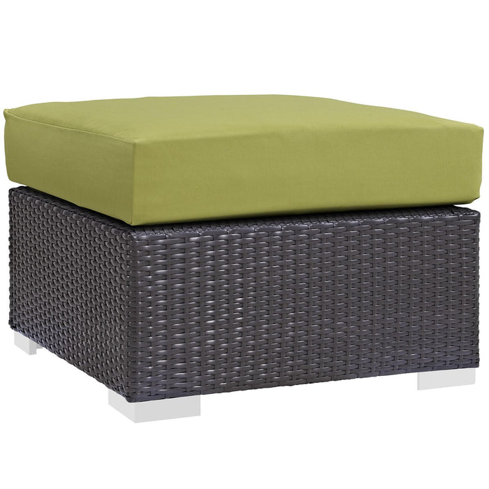 Convene Outdoor Patio Fabric Square Ottoman