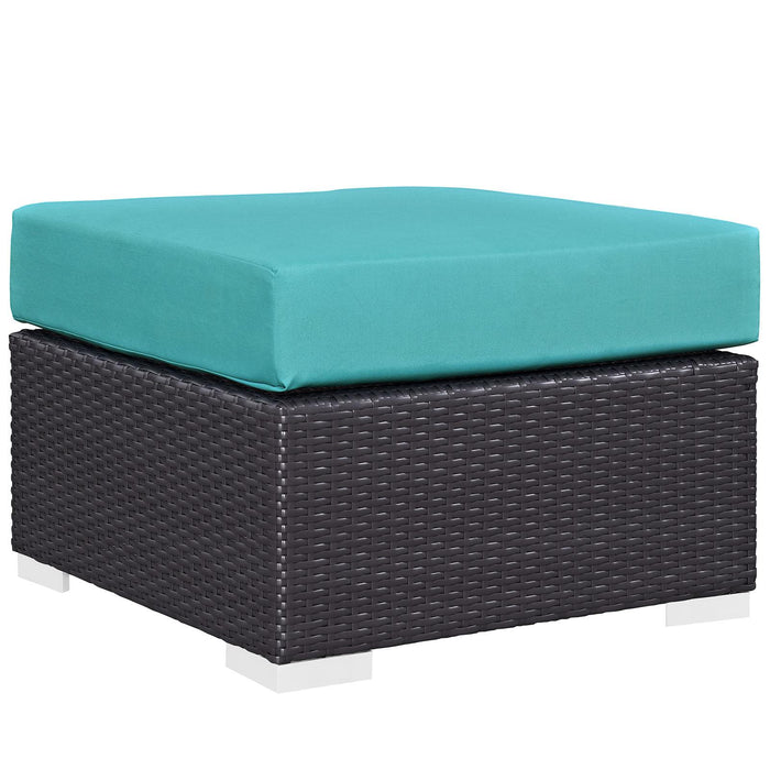 Convene Outdoor Patio Fabric Square Ottoman