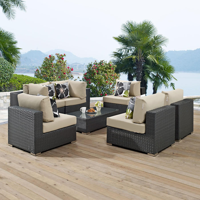 Sojourn 7 Piece Outdoor Patio Sunbrella� Sectional Set