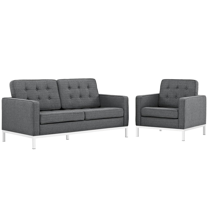 Loft Living Room Set Upholstered Fabric Set of 2