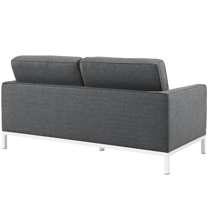 Loft 3 Piece Upholstered Fabric Sofa Loveseat and Armchair Set