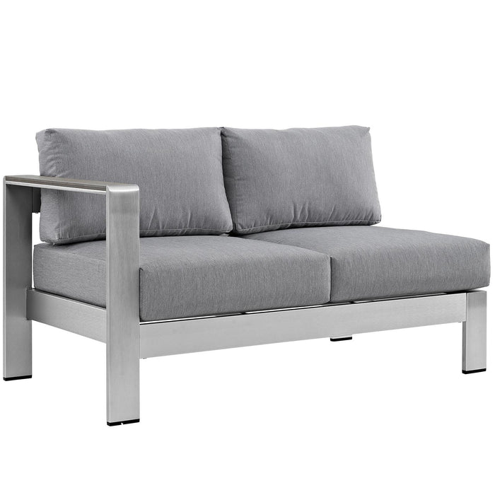 Shore Left-Arm Corner Sectional Outdoor Patio Aluminum Loveseat