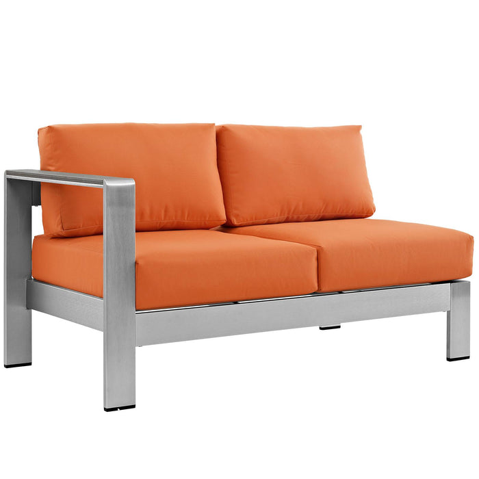 Shore Left-Arm Corner Sectional Outdoor Patio Aluminum Loveseat