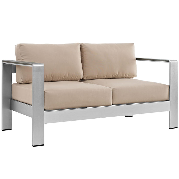 Shore 4 Piece Outdoor Patio Aluminum Sectional Sofa Set