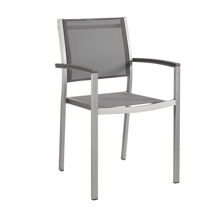 Shore Dining Chair Outdoor Patio Aluminum Set of 2