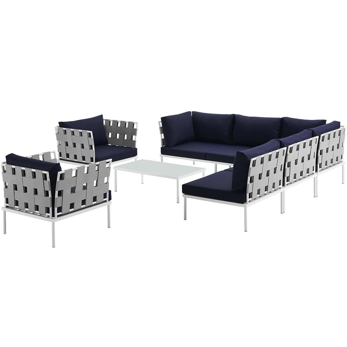 Harmony 8 Piece Outdoor Patio Aluminum Sectional Sofa Set