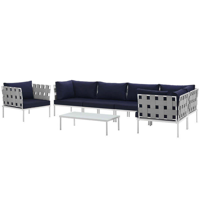 Harmony 7 Piece Outdoor Patio Aluminum Sectional Sofa Set