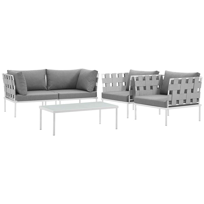 Harmony 5 Piece Outdoor Patio Aluminum Sectional Sofa Set