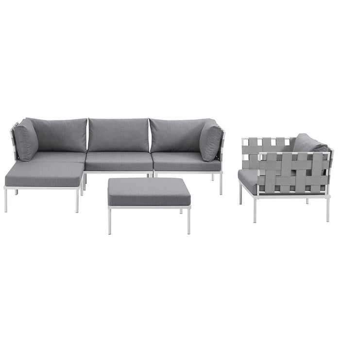 Harmony 6 Piece Outdoor Patio Aluminum Sectional Sofa Set