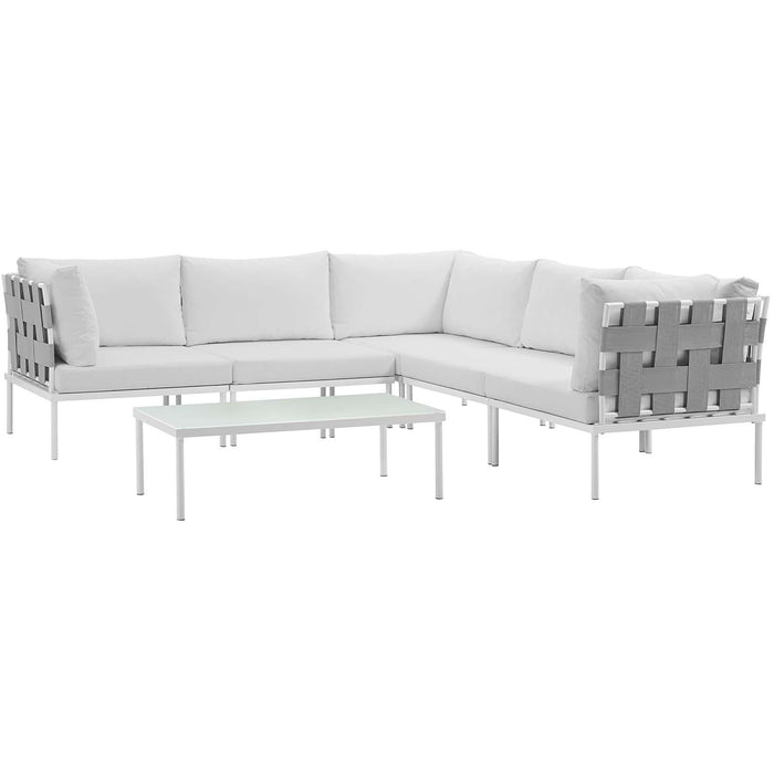 Harmony 6 Piece Outdoor Patio Aluminum Sectional Sofa Set