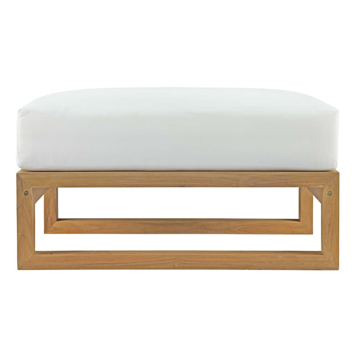 Upland Outdoor Patio Teak Ottoman