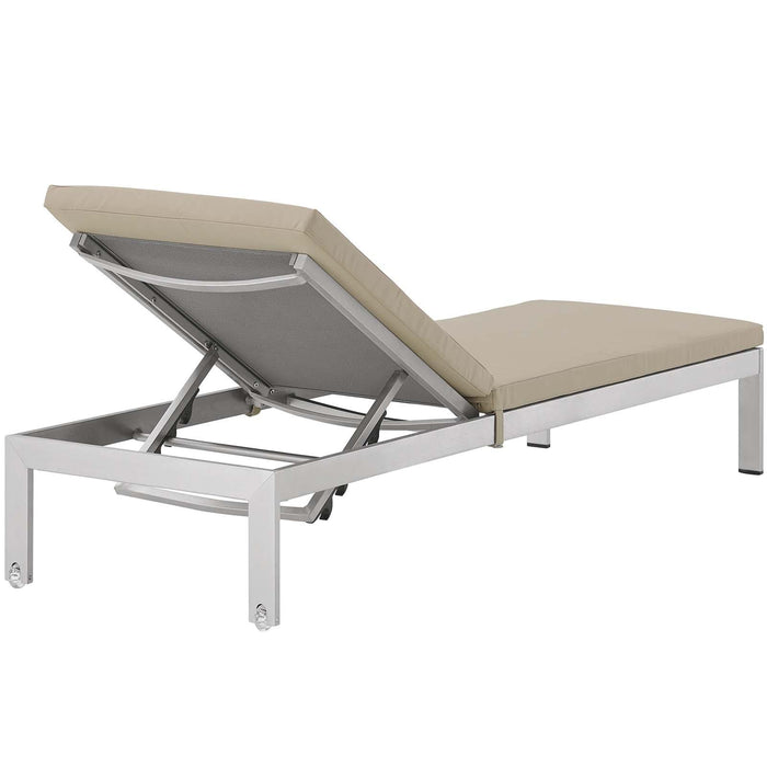 Shore Chaise with Cushions Outdoor Patio Aluminum Set of 6