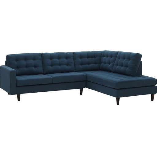 empress-2-piece-upholstered-fabric-right-facing-bumper-sectional