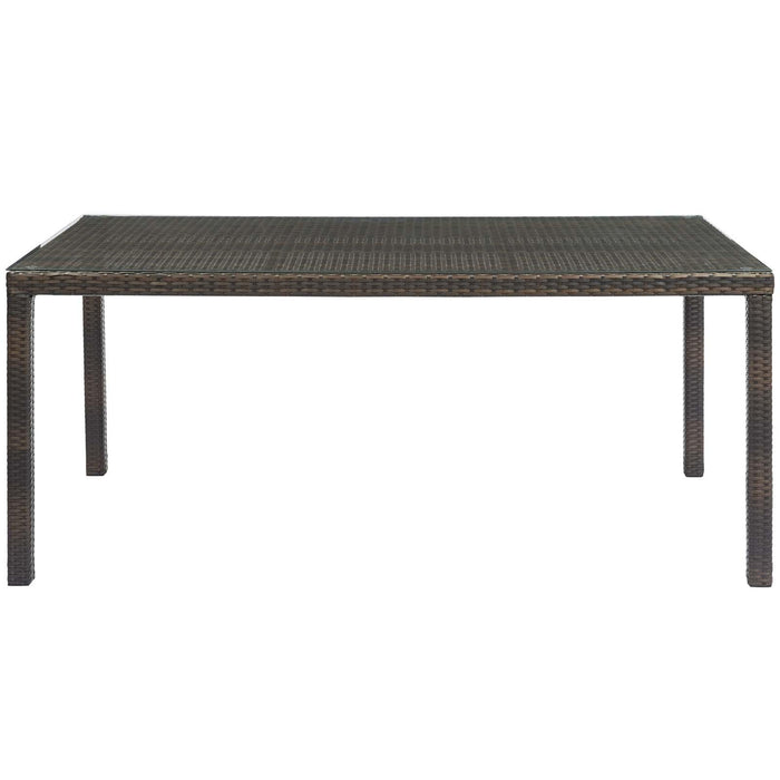 Conduit 70" Outdoor Patio Wicker Rattan Dining Table