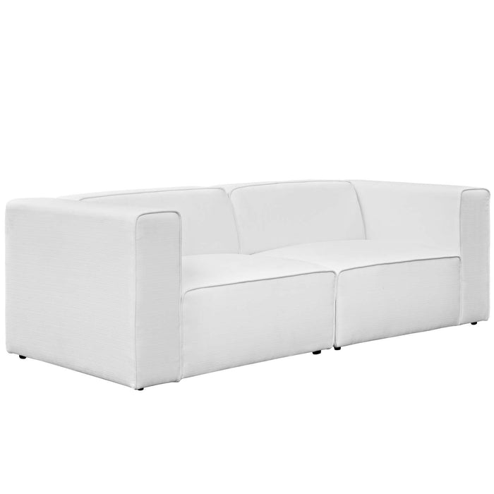 Mingle 2 Piece Upholstered Fabric Sectional Sofa Set