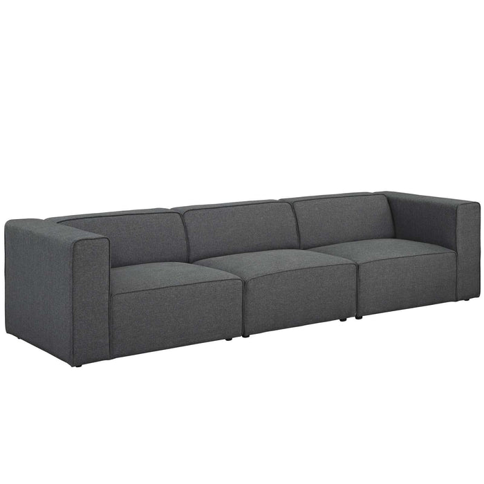 Mingle 3 Piece Upholstered Fabric Sectional Sofa Set