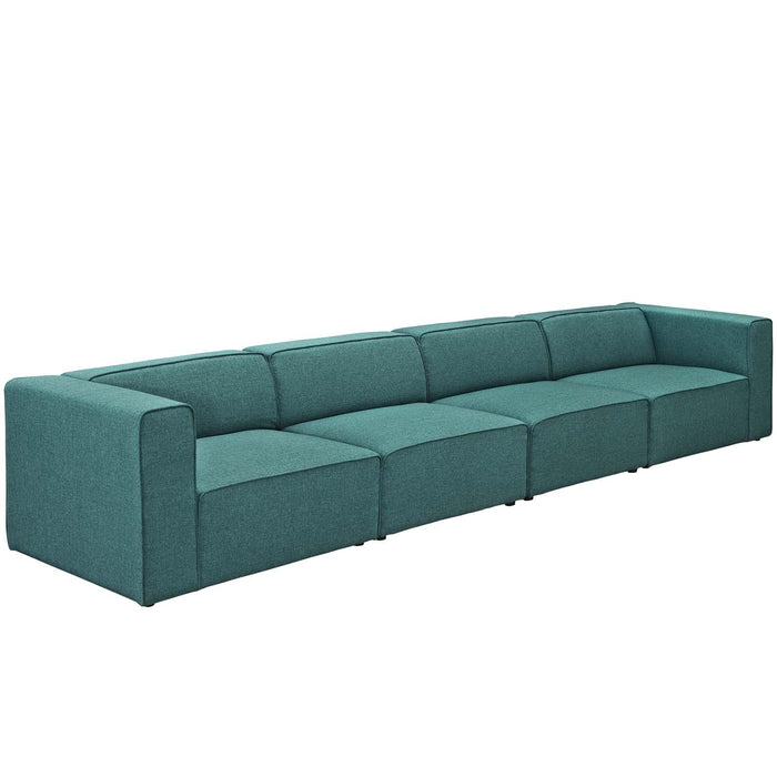 Mingle 4 Piece Upholstered Fabric Sectional Sofa Set